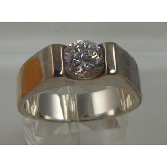 Designer BOCCO Vintage Sterling Silver Engagement Solitaire Sim Diamond Ring 8 - Picture 6 of 10